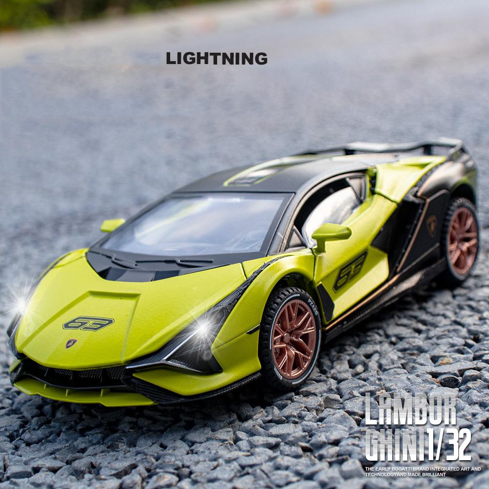 1:32 Scale Lambo Sian Alloy Car Model, with Light & Sound Effect Diecast Car Toys for Boy Birthday Gift Kids Toys Car Collection