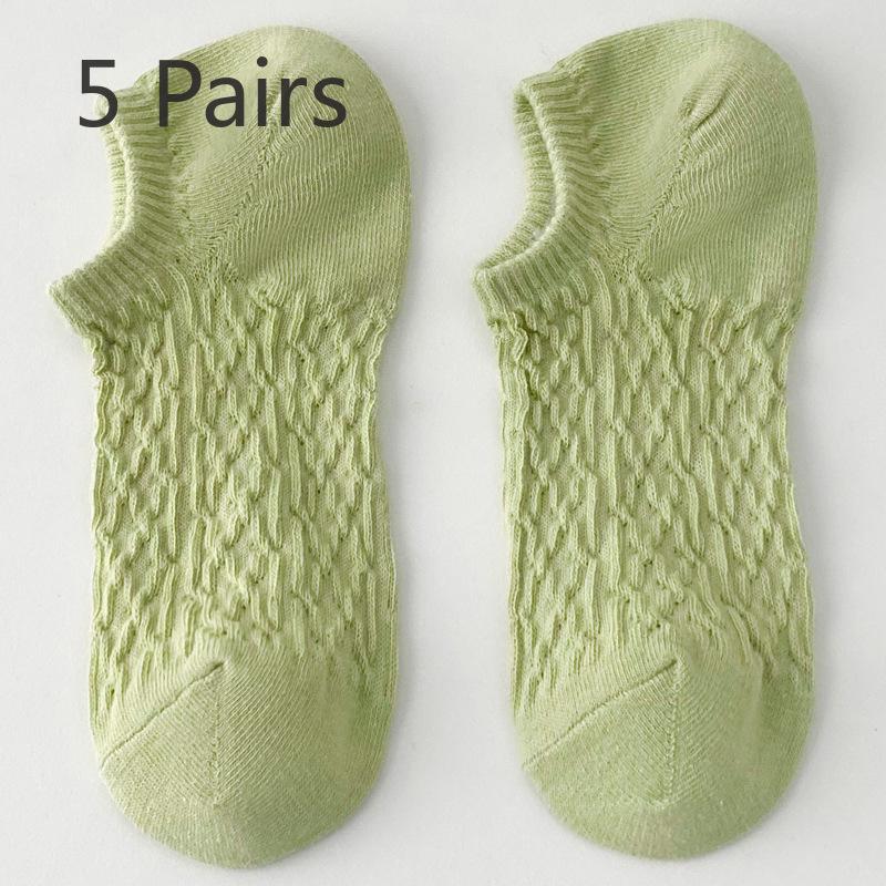 5 Pairs of New Female Spring and Summer Sweet Short Boat Socks