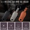 3/4 Knöpfe Leder Auto Schlüsselhülle Etui Fernbedienung Schlüsselanhänger Halter für Porsche Cayenne Panamera 911 992 Taycan