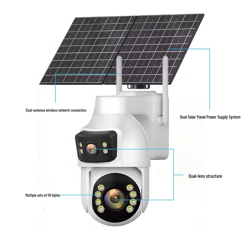 High-Performance Solar-Powered PTZ Zoom Night Vision Camera for Road Monitoring