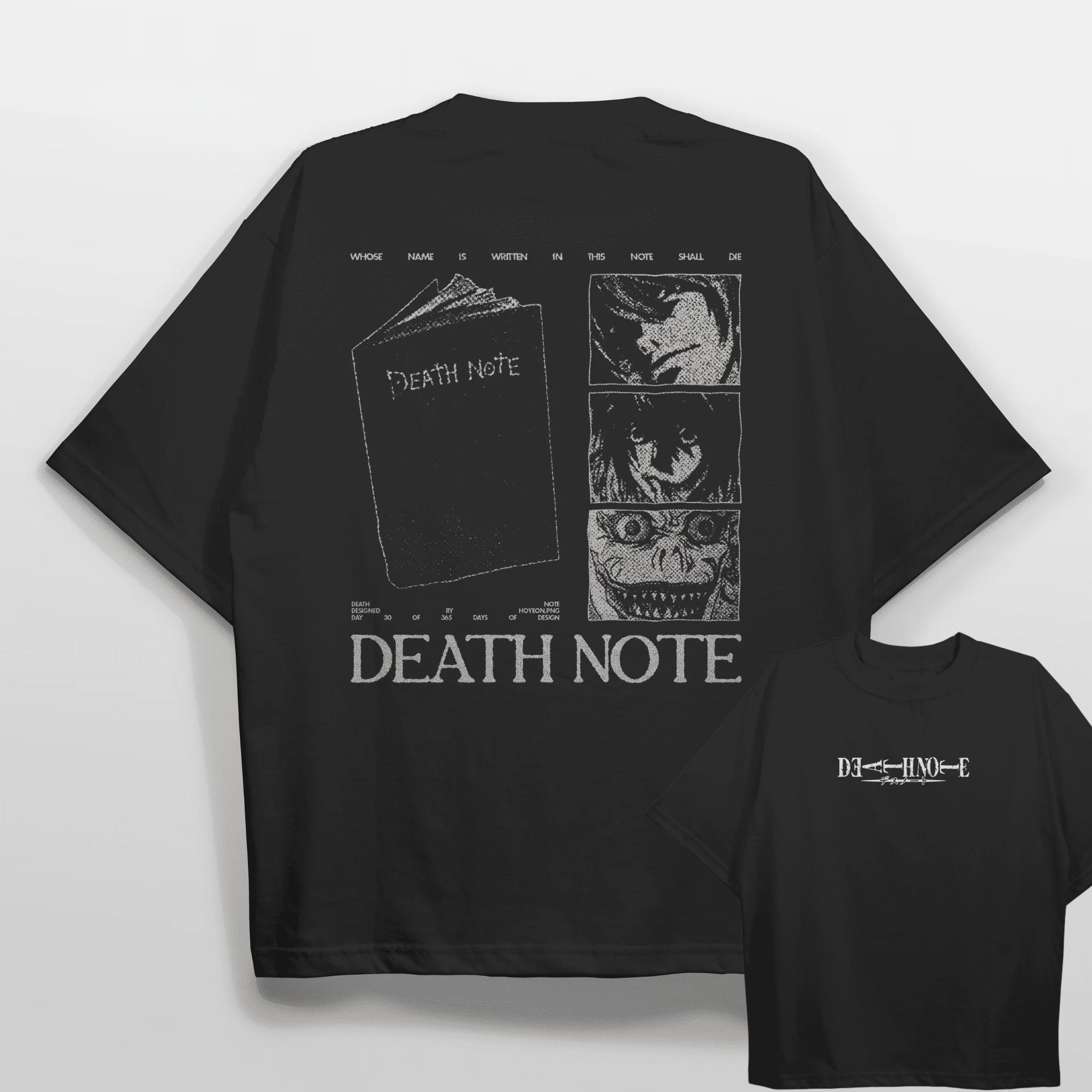 Death Note Anime Graphic TShirt 100Cotton Oversized unisex Shirt Y2k Unisex Short Selling Popular Sleeve ONeck Selling Popular 4XL