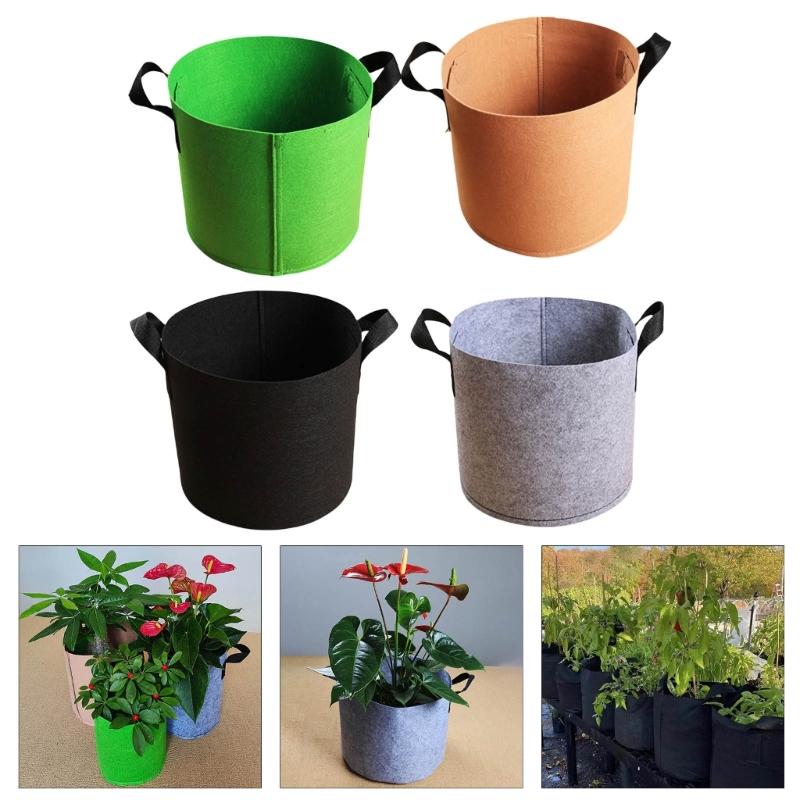 Pflanzsäcke, Mehrzweck-Töpfe aus Vliesstoff, Pflanzbehälter für den Außenbereich, geeignet für Gemüse, Obst, Blumen und Kräuter