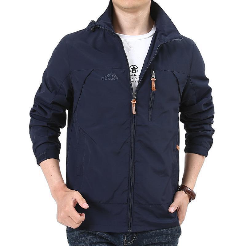 Spring and Autumn New Jacket Hooded Windbreaker Outdoor Loose Breathable Thin Casual Top Charge Jacket