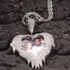Zircon Love Pendant DIY Flip Inlaid Zircon Photo Pendant Creative Personality Copper Electroplated Hip Hop Necklace
