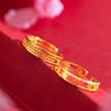 Fresh Sweet And Adjustable Open Ring In Eyecatching Interlocking Brass Gold Plating Women For