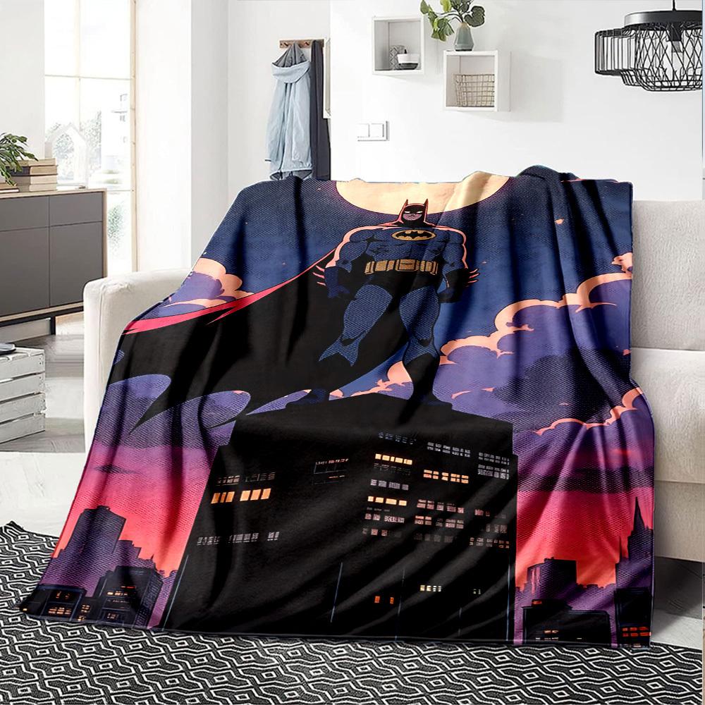1pc Batman, Cityscape Flannel Blanket Soft Warm Throw for Home, Office, Travel, All-Season Cozy Bedding GiftL1112