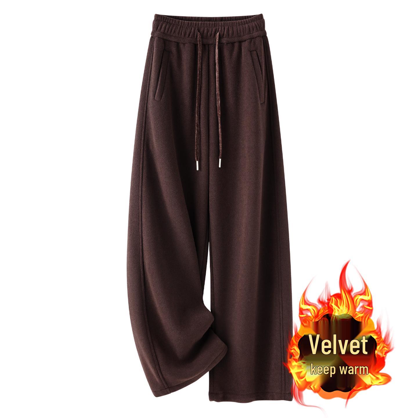 

Women s High-Waisted Grey Wool Wide-Leg Pants - Autumn/Winter 2025 Slimming Straight-Leg Style M