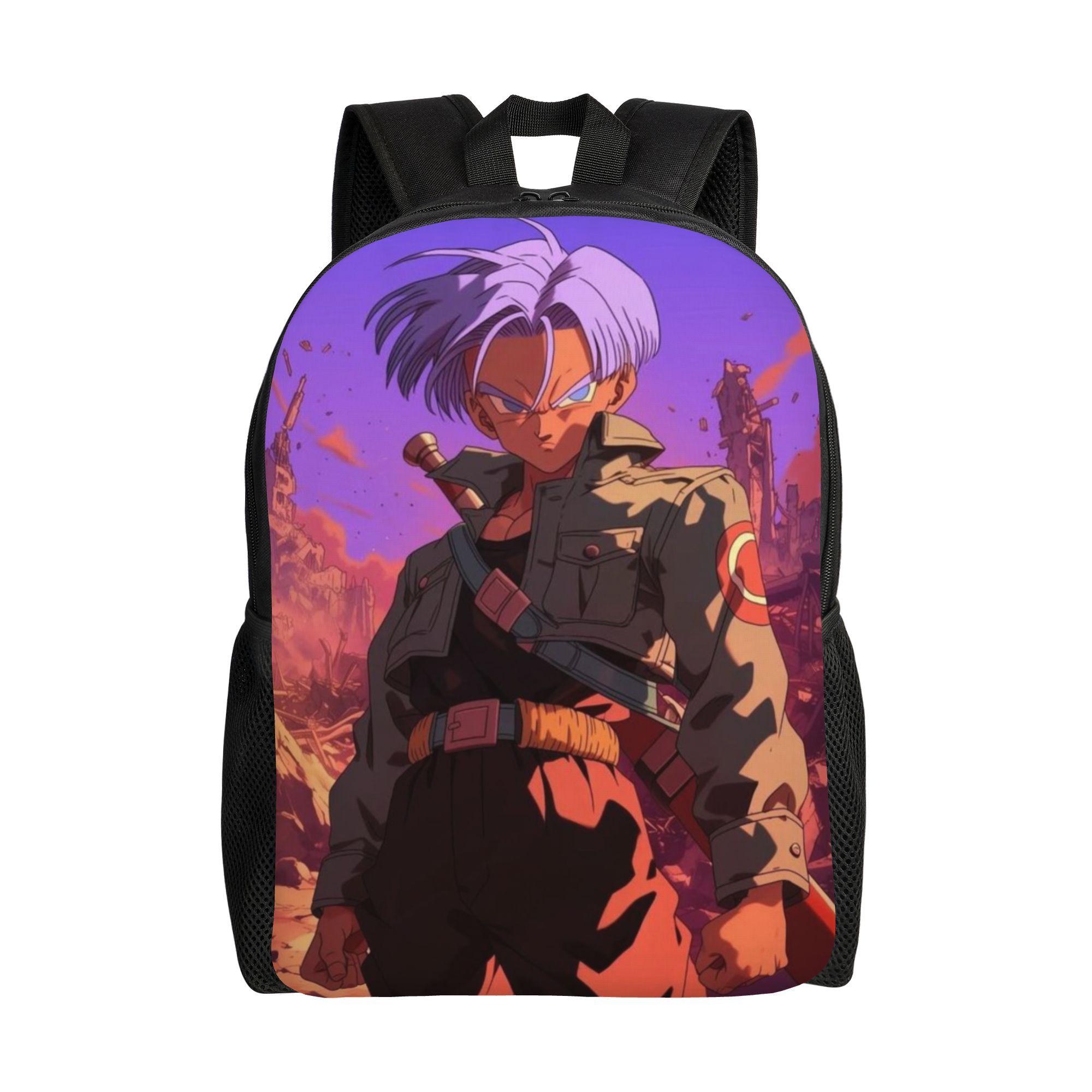 

Trunks College Bag Back To School Season Spiky Purple Hair Teen Fighter Good Quality Backpack One Size