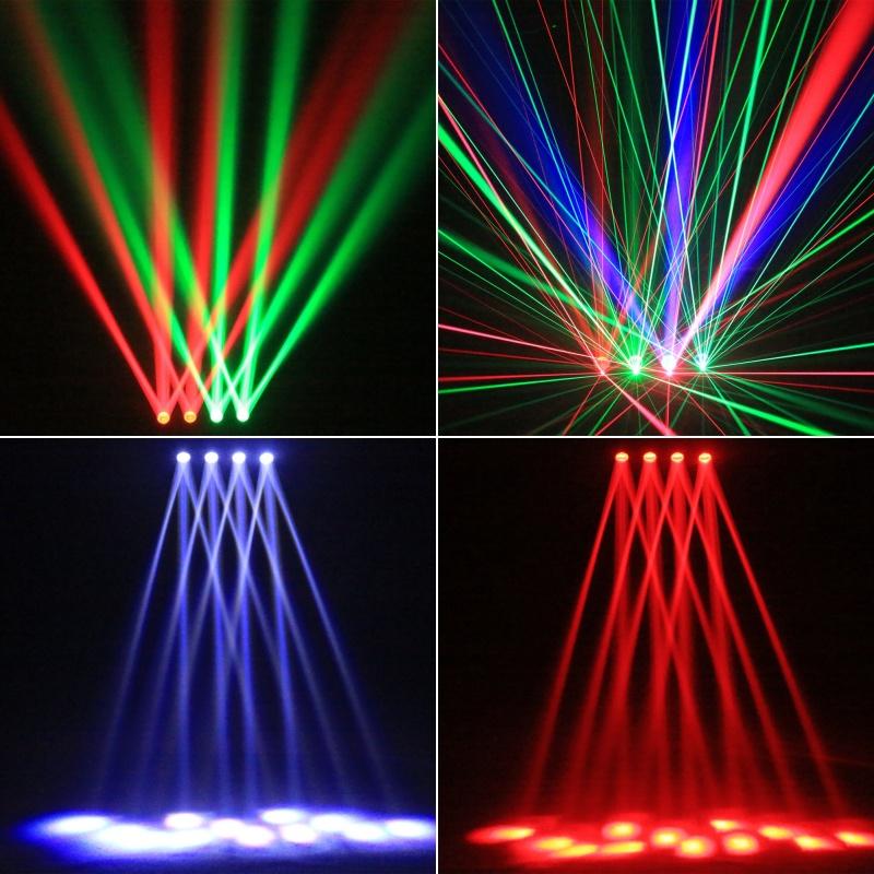Four Head Full Color Beam Moving Head Light LED 150W RGBW DMX Controller Stage Laser Effect Light For Disco Party Wedding