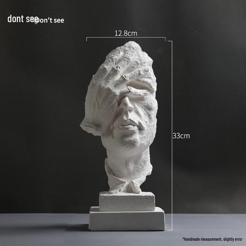 David Head Bust: Plaster Sculpture for Art Students & Teaching Aids