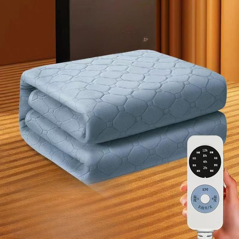Solid Color Electric Blanket Single and Double Automatic Power-off Mattress 220V Temperature Regulating Velvet Electric Blanket