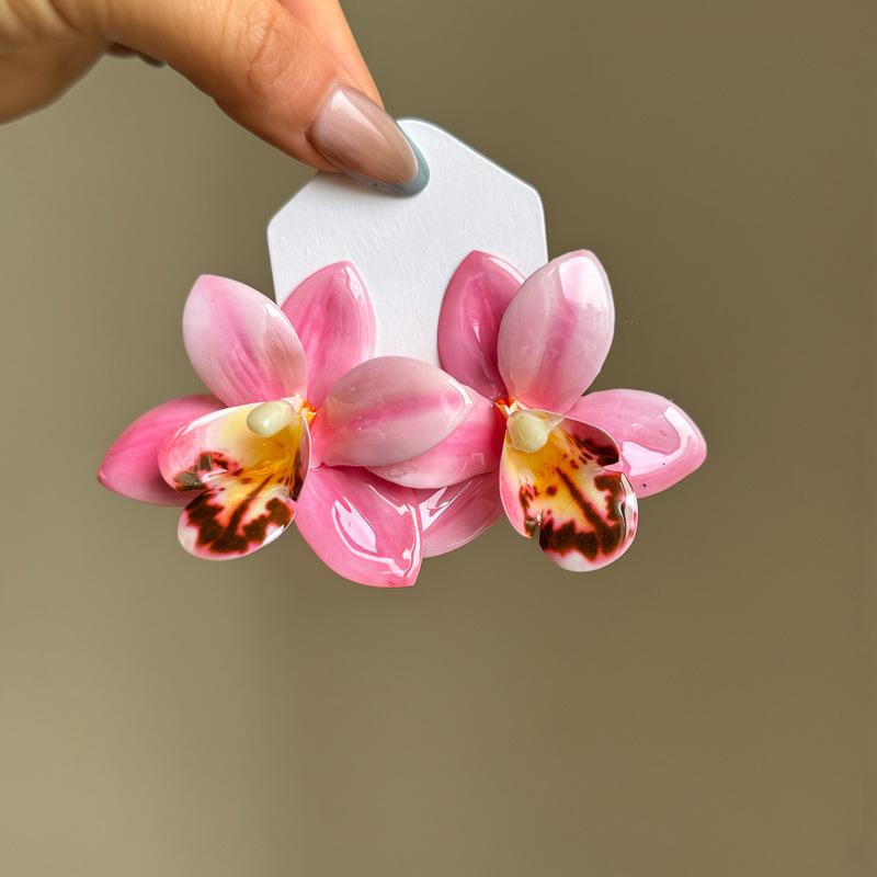 Exaggerated Colorful Large Flower Stud Earrings For Women Boho Petal Earrings Personality Jewelry Accessories Gifts