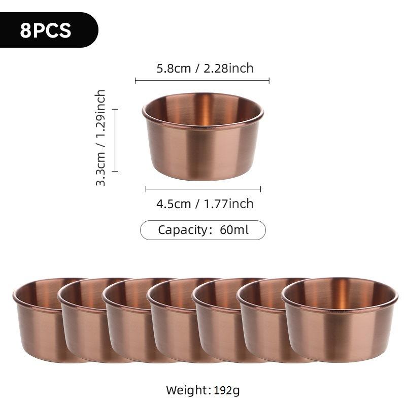 304 Stainless Steel Dipping Cup, Golden Sauce Cup, American Seasoning Dish, Household Salad, Tomato Sauce Dipping Cup