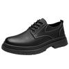 British style round head leather shoes leather non-slip lace-up casual tooling men's Martin shoes shoes