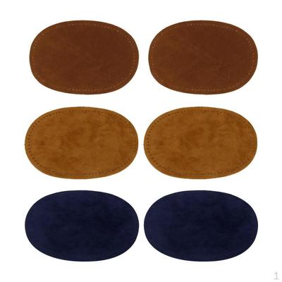 3 Pairs Sew On Suede Oval Elbow Knee Patches for Sweater Repair Crafts Blue