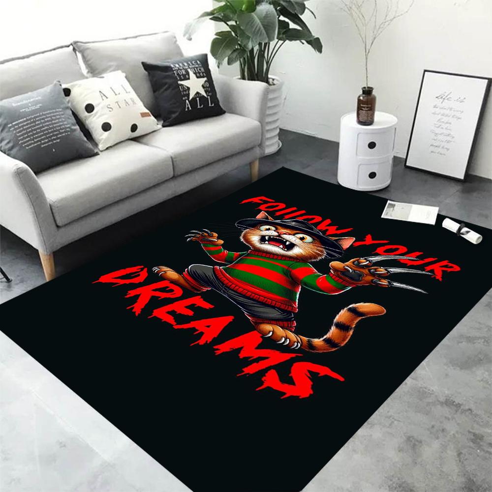 

3D Cartoon Retro Kitten HD Carpet Rug for Home Living Room Bedroom Sofa Doormat Decor,kids Area Rug Non-slip Floor Mat 40x60CM