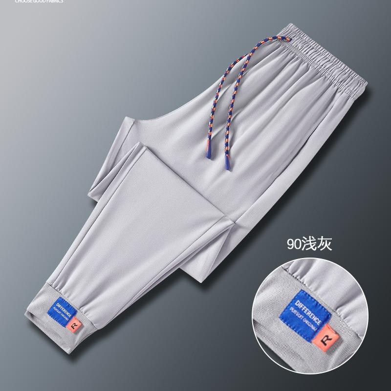Ice pants men's summer new thin large size casual sweatpants fashion trend nine-point pants
