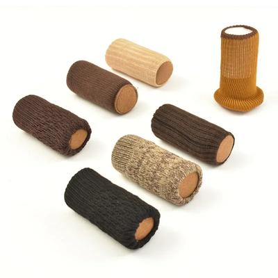 4 peças/conjunto de capas de perna de cadeira de tricô capas de proteção de piso de silicone engrossar bancos antiderrapantes à prova de desgaste capa protetora de móveis