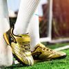 High-Quality Gold Children's Soccer Shoes Low Hook-Loop Futsal Shoes For Kids Lightweight Anti-Skid Football Training Shoes Boy