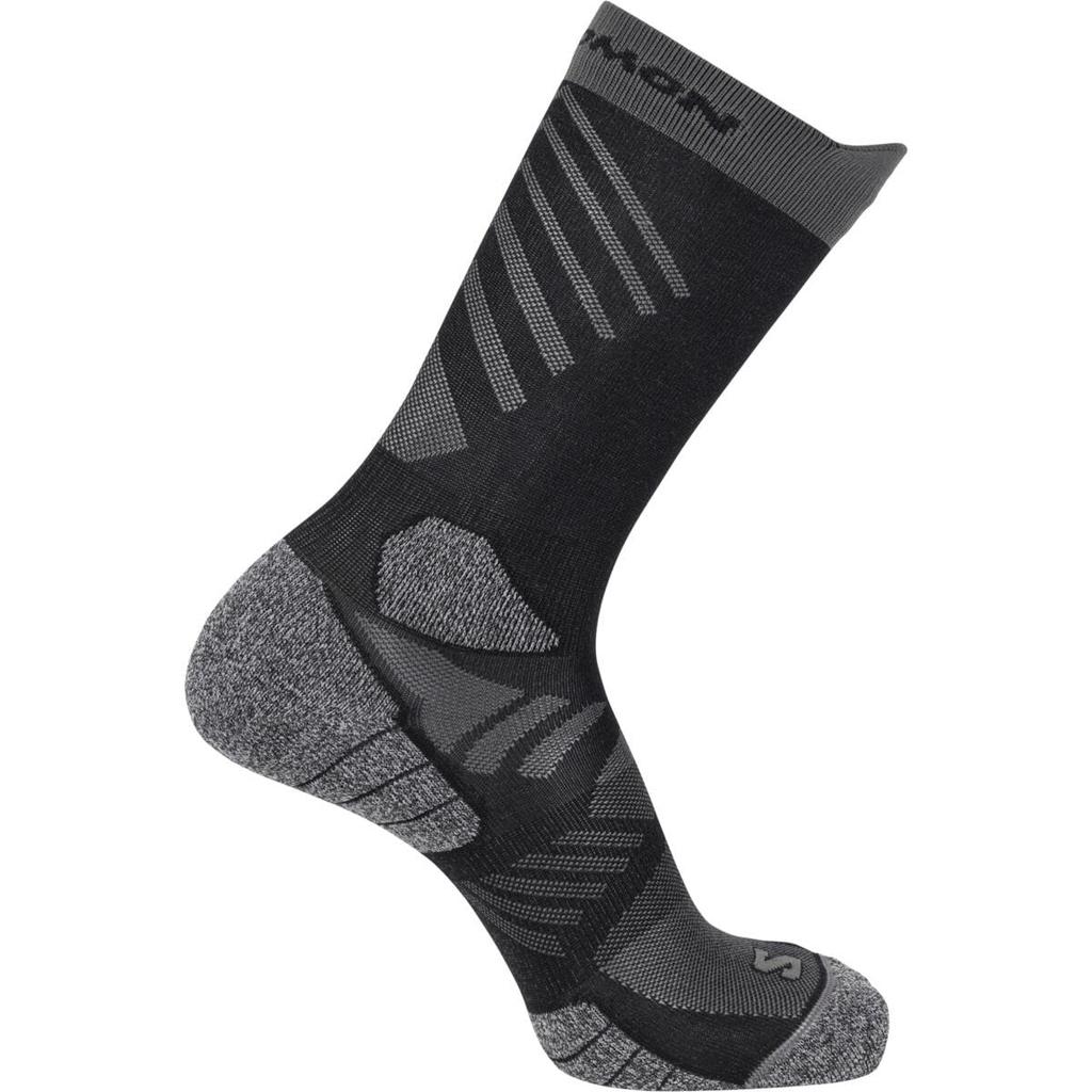 Salomon AERO CREW Men's Socks, Size Small, Black/Castelrock, LC2626500