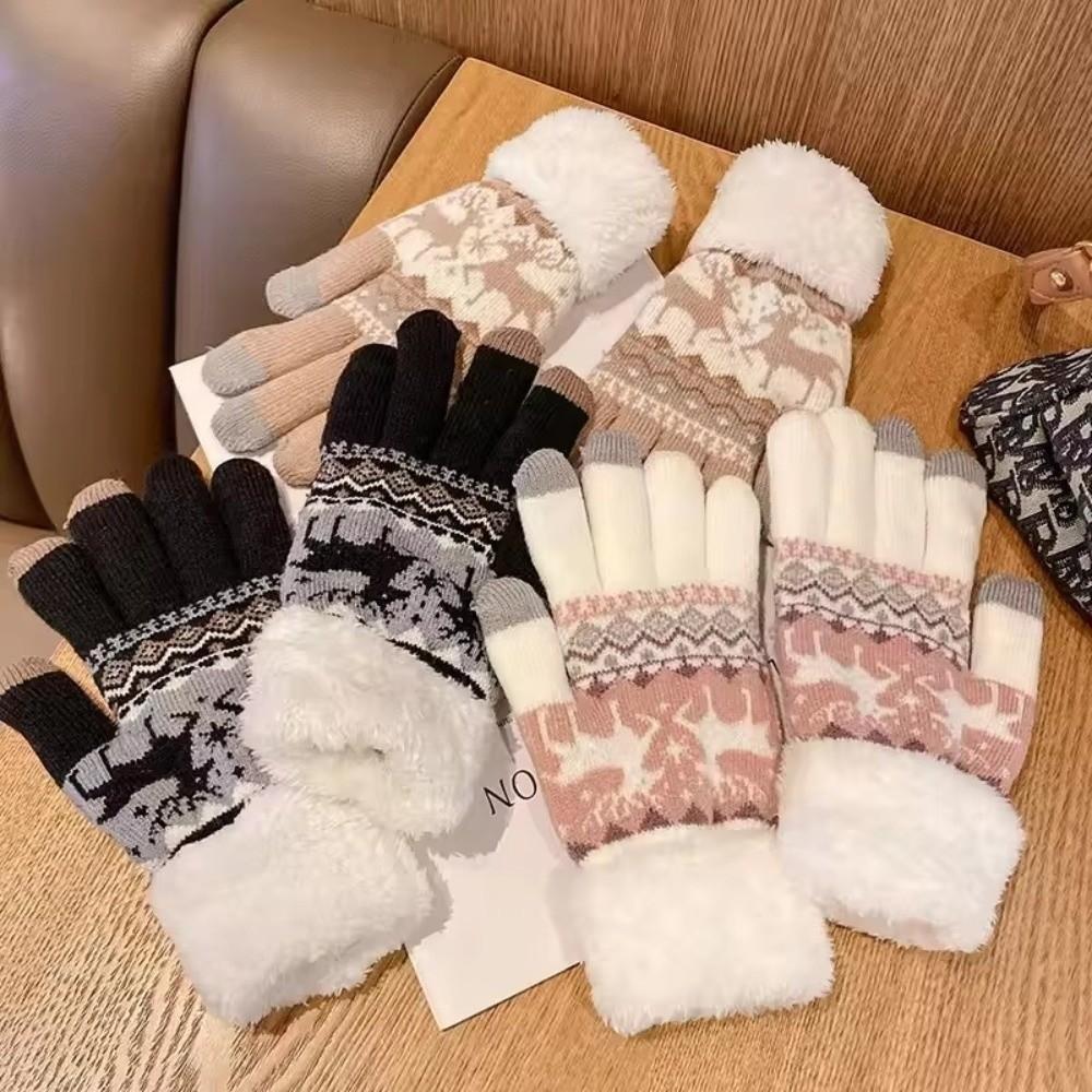 Coldproof Christmas Reindeer Gloves Warm Touch Screen Mittens New Winter Gloves  Autumn Winter
