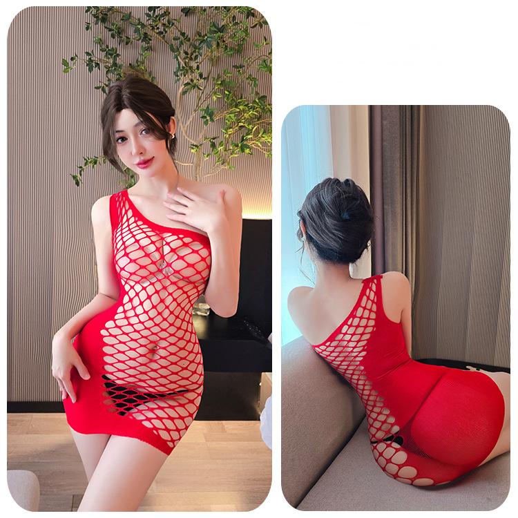 Sexy Transparent Erotic Lingerie Hip Hugging Mesh Skirt Hand Tearing Perverted Pure Desire Temptation Passionate Pajamas