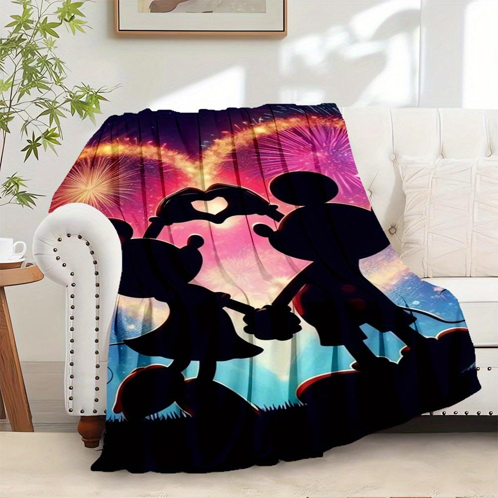 

1pc Flannel Mickey and Minnie Heart Shaped Throw Blanket, Suitable for Valentine s Day Gift or Home Decor, Soft and Comfortable 75x90cm