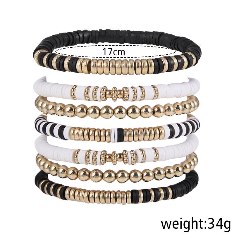 Vintage Bohemian Polymer Clay Bead Bracelet Set for Men and Women