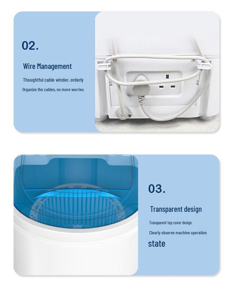 Compact Semi-Automatic Washing Machine for Baby and Household Laundry