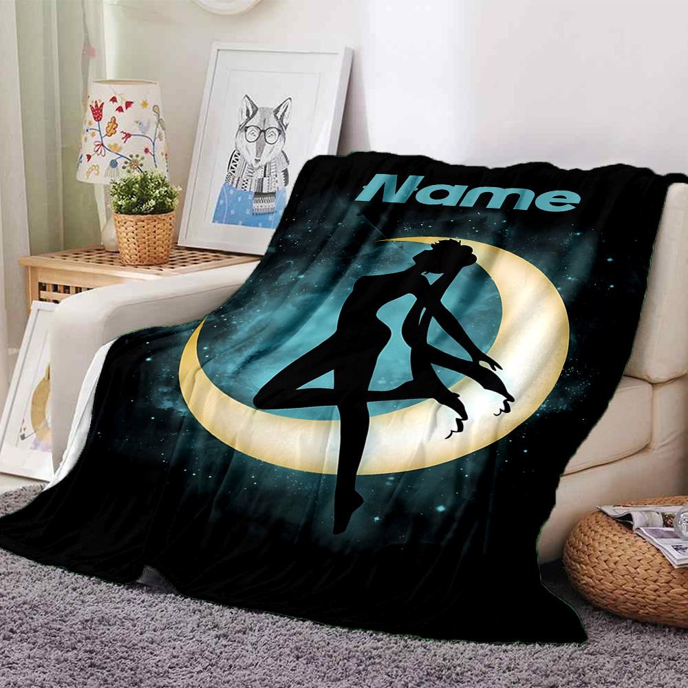 Customiz Name Personality Sailor Moon Blanket Soft &Warm Sofa Office Bed Travel Lunch Break Blanket, Gift Suitable All Seasons