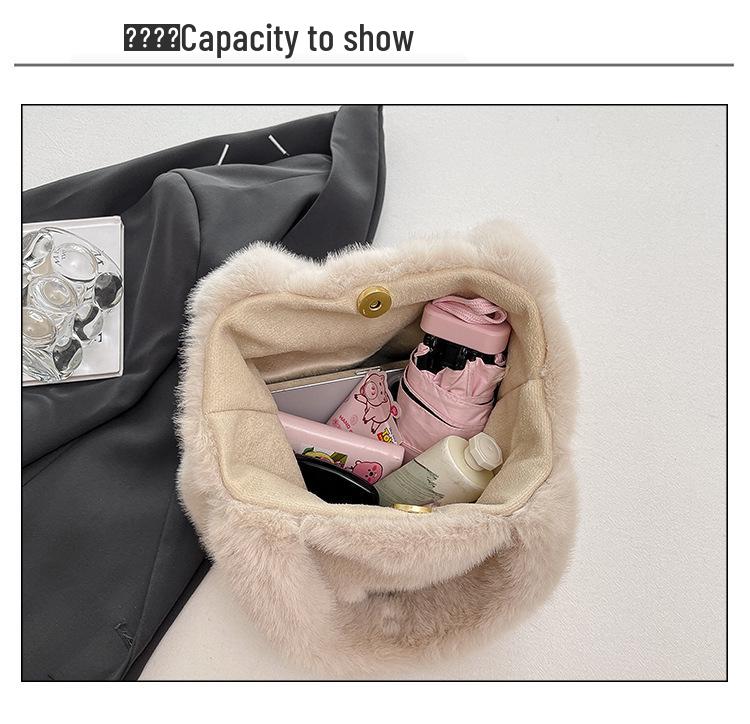 2025 Trendy Women's Plush Underarm Bag - Winter & Autumn Korean Fashion Handbag