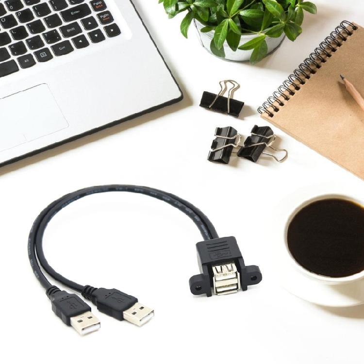 USB 2.0 A Male to Female Cable With Panel Mount Ear For Enhances Stability