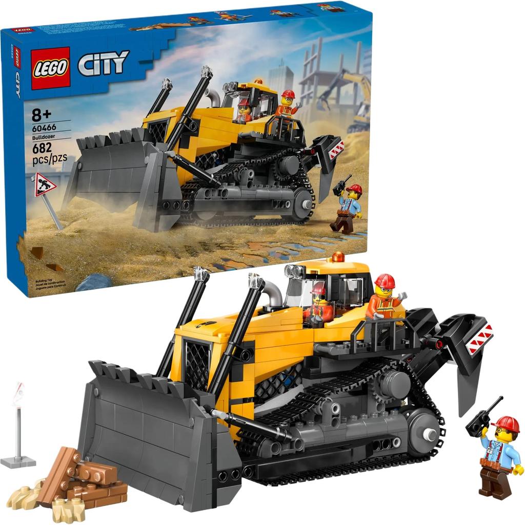 LEGO City Yellow Bulldozers With Front Loaders, Educational Building Blocks Building Blocks 682pcs 3 60466 60466