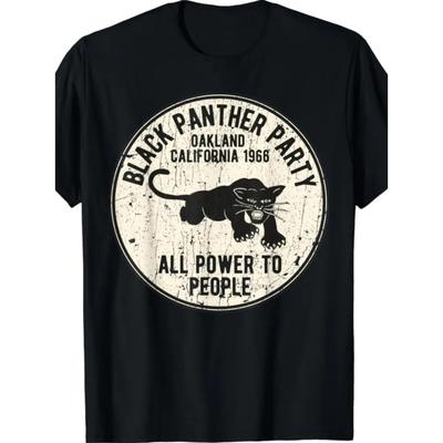 1966 Oakland Kalifornien Black Panther Party Herren Sommer Kurzarm Rundhals Freizeit T-Shirt