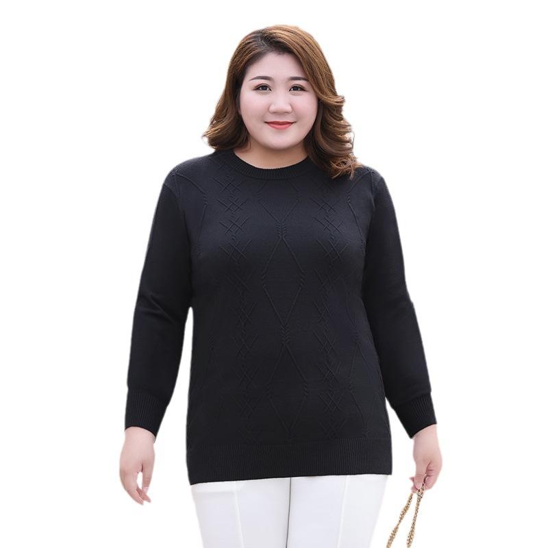 Plus Size Women's Fall Knit Slimming All In One Long Sleeved Sweater with A Base