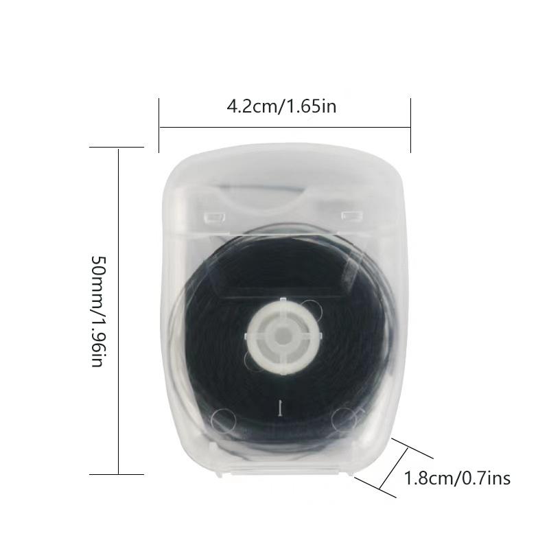 Dental Flosser Black Water-Expandable Built-In Spool Wax Mint Flavored Replacement Flat Wire Floss 50M/Roll