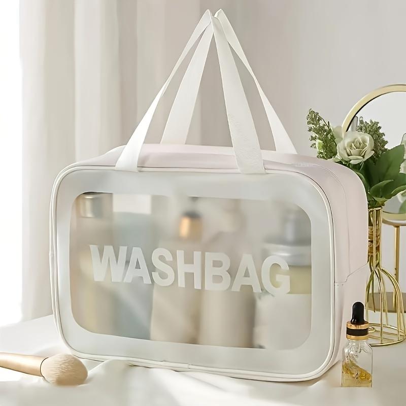 Large Waterproof Toiletry Bag - Transparent PVC Travel Cosmetic Organizer -Women'S Handbag, Holiday Gift, Durable Zipper Closure