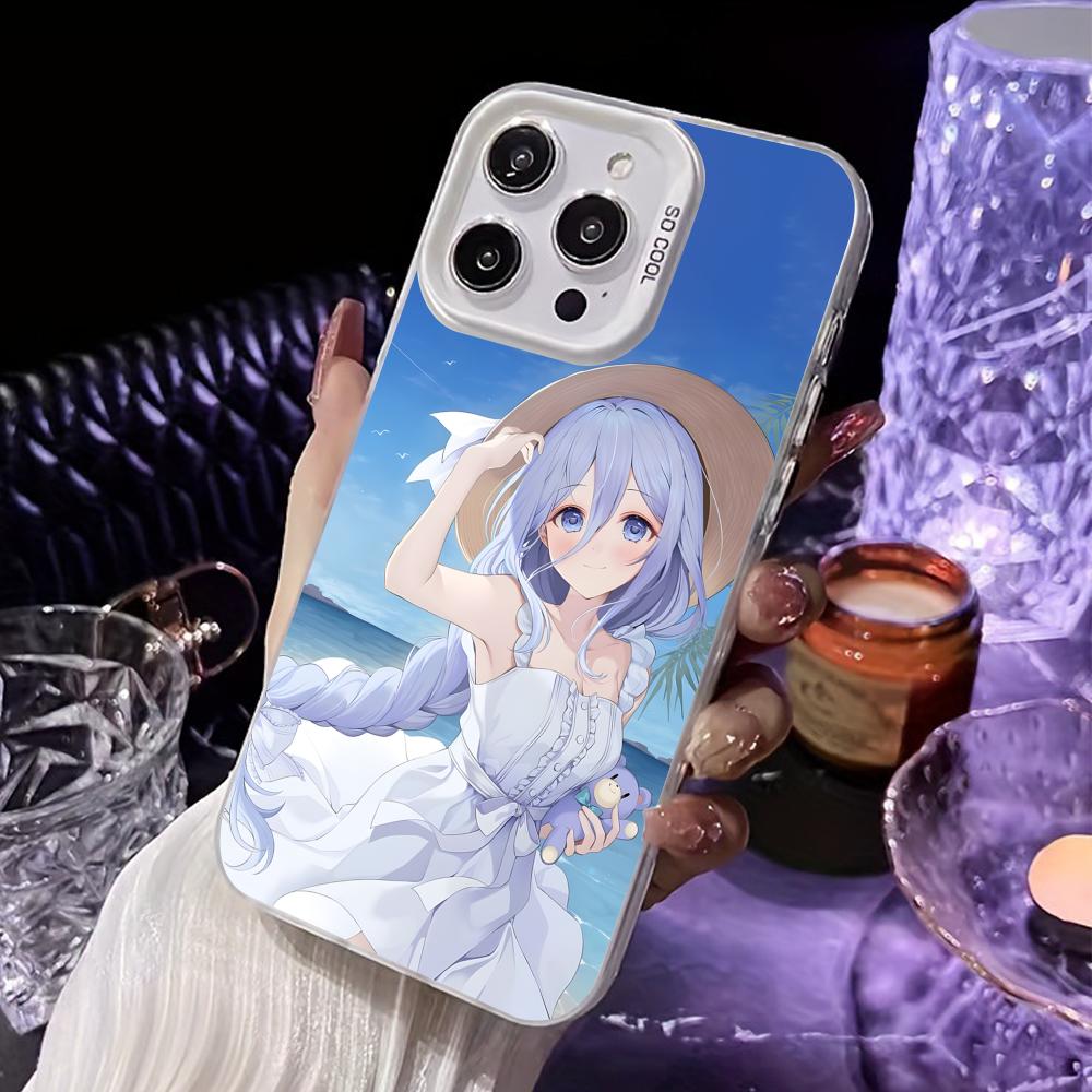 Date a Live Mio Takamiya White Translucent Mobile Phone Case for iPhone 17 16 15 14 13 12 11 X XR XS Air Pro Max Plus Colorful