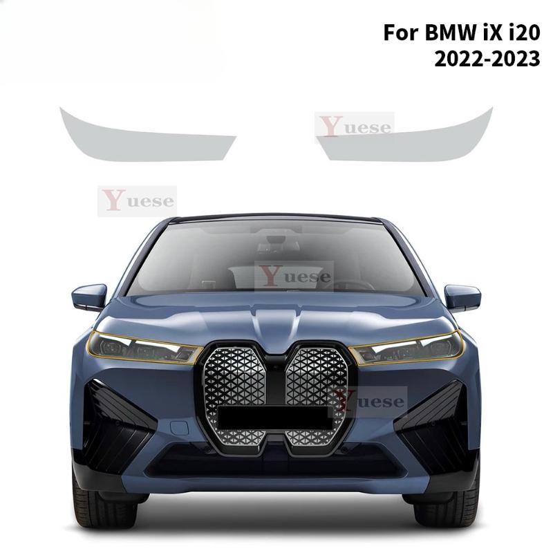 For BMW IX50 IX40 M60 Xdrive I20   2 Pcs Car Headlight Protective Film Transparent Smoked Black TPU Sticker