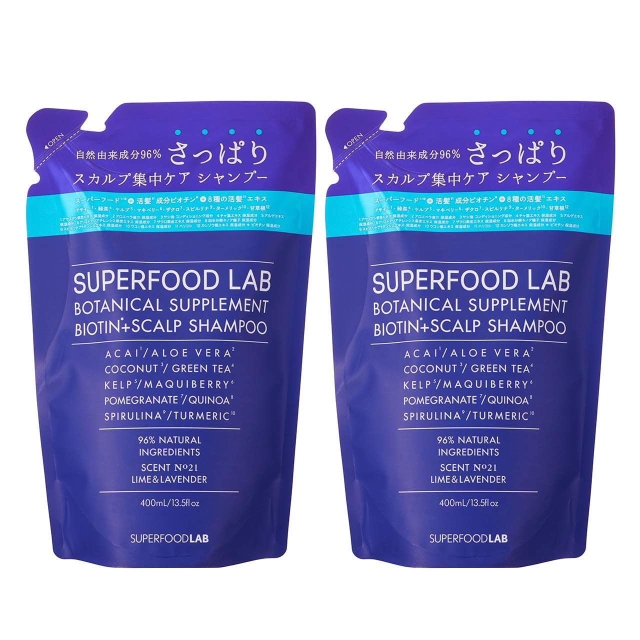 

SFL (Superfood Lab) Biotin-containing [Scalp] Essence, Additive-free, Silicone-free Shampoo Refill, Set of 2