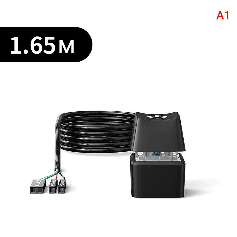 Portable Colorful LED Light Computer Desktop Power Switch PC Motherboard External Start Power On/Off Button Extension Cable