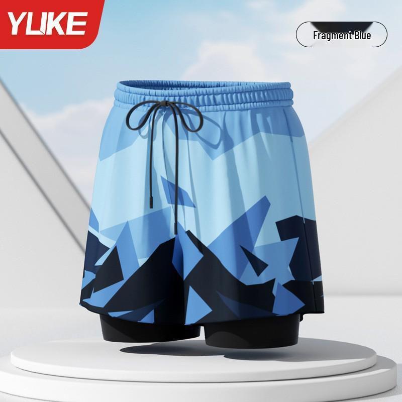 Herren Doppellagige Square-Leg Badehose - Fünf-Punkt-Stil, Anti-Peinlichkeit, Professionelle Strandbekleidung für Erwachsene.
