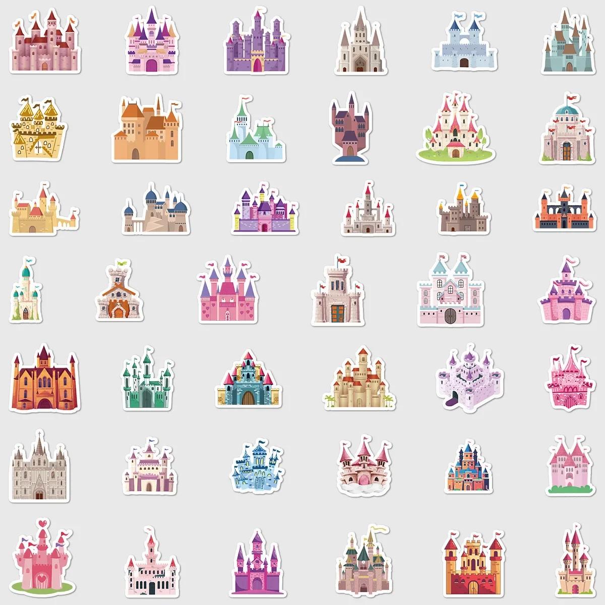 

50pcs/bag Cartoon Cute Princess Series Crown Stickers Waterproof Paster for Phone Case Hand-account Children Sticker Toy