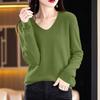 Pullover Sweaters For Women V Neck Soft Lightweight Loungewear Breathable Loose Fit Long Sleeve Travel Sweater Tops