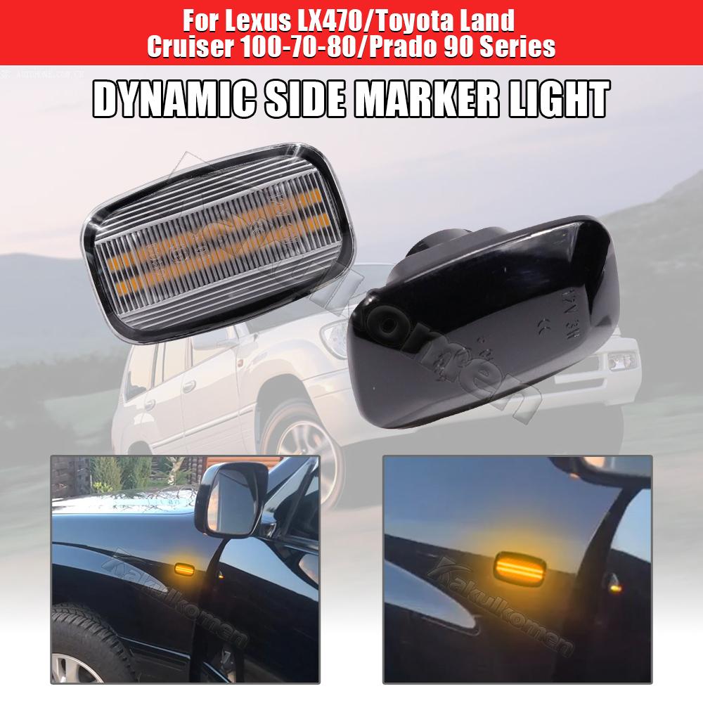 Turn Signal Lamp For Toyota Land Cruiser 100/70/80 Prado 90 Series FJ Cruiser For Lexus LX470 Dynamic Led Side Marker LightsTurn Signal 2