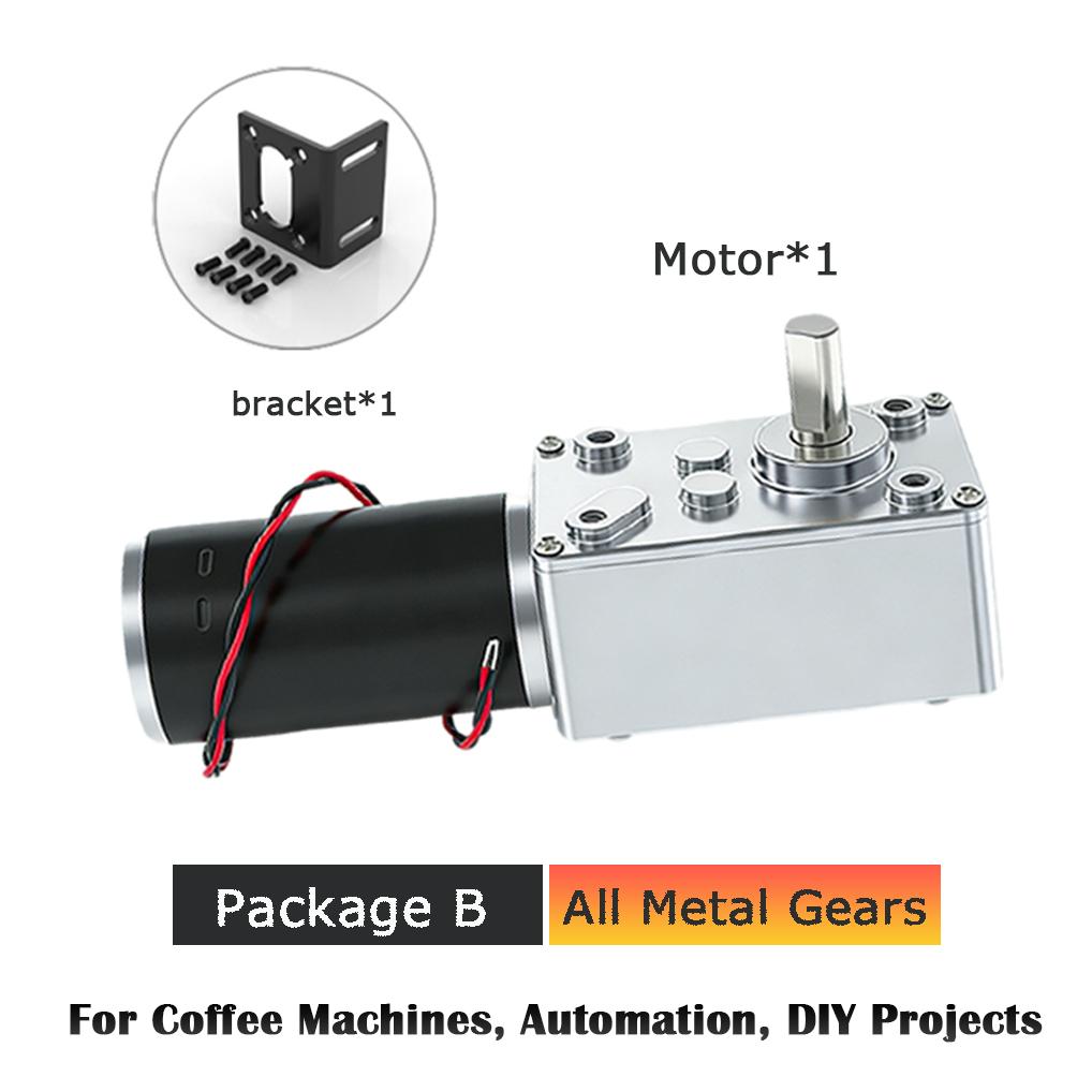High Torque 5840-31ZY 58x40mm Worm Gear Motor 12V/24V 7RPM-470RPM All Metal Gears 2.5/2.1mm Plug for Vending Machine DIY Project
