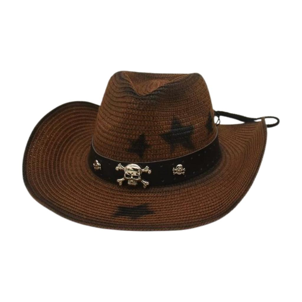 Sunscreen Vacation Sun Hat Sun Hat Summer Beach Seaside Sunshade Pentagram Straw Hat Western Cowboy Straw Hat