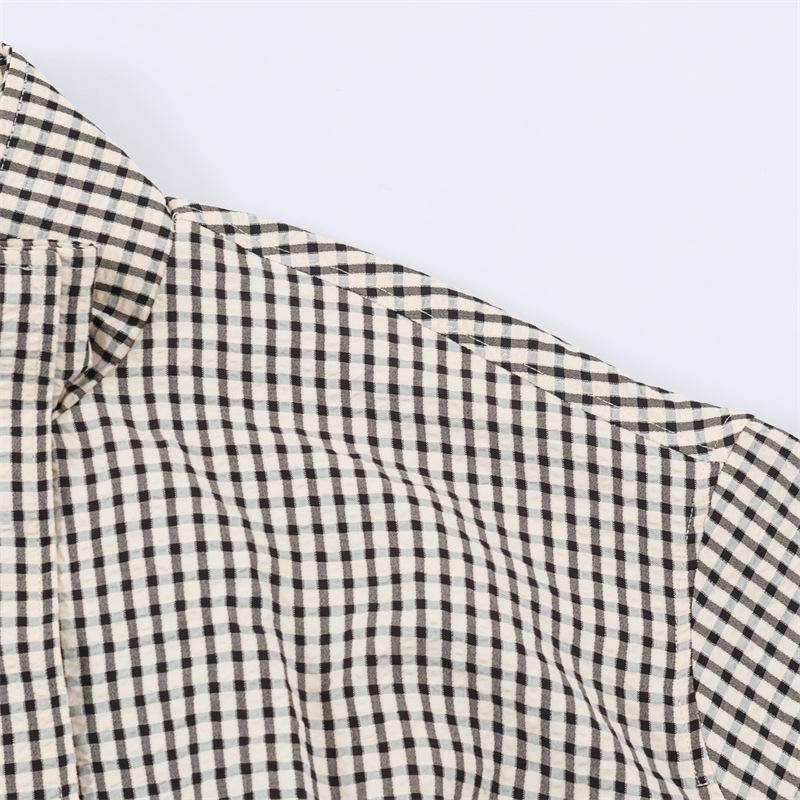 Veste Courte d'Été Décontractée Lâche à Carreaux Style Western pour Femme S