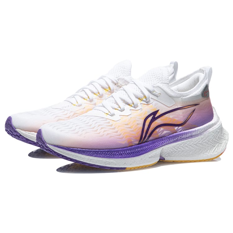 Li Ning Feidian Discovery Dopamine Dressing Low Top Running Shoes Women's White Purple ARMR006-3