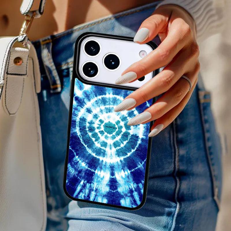 Blaues Tie-Dye Handyhülle Für iPhone 17 Air 14 15 13 12 Max Hülle Für Apple 14 15 16 16e 11 Pro Max Plus Coque